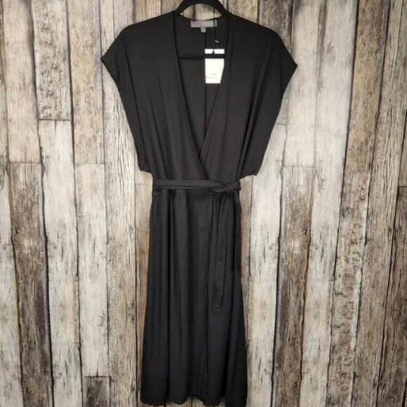 TYSA Garbot Mini Wrap Dress Black Flutter Sleeves Size S New With Tags - Picture 7 of 11